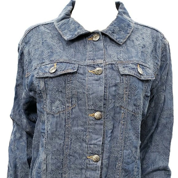 Johnny Was QIVA Embroidered Denim Jacket - Picture 7 of 8
